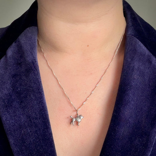 Vintage Silver Poodle Charm