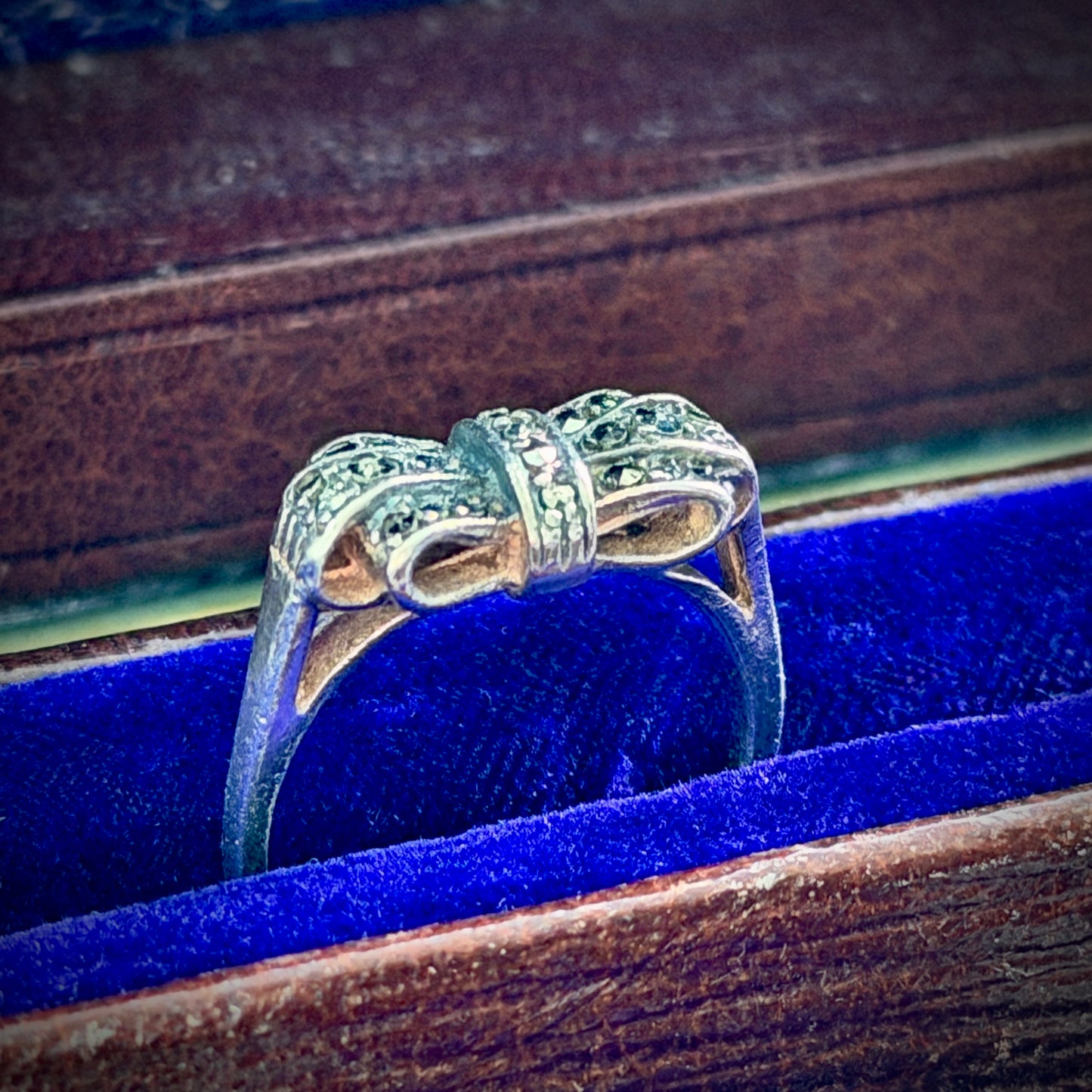 Marcasite Folded Bow Design Ring