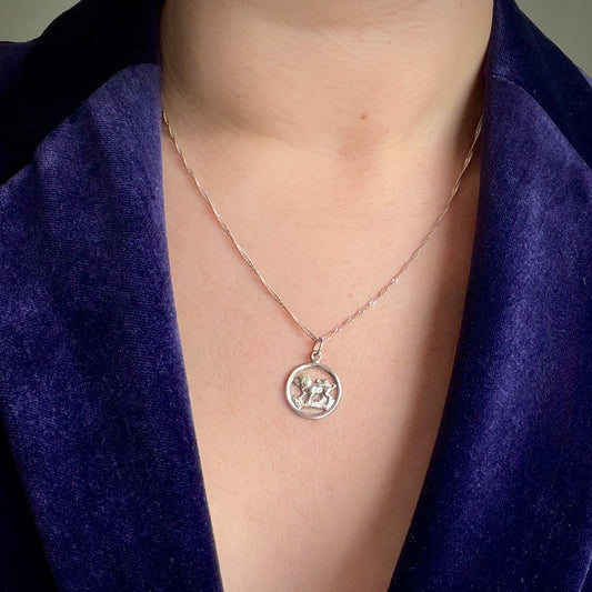 Vintage Silver Leo Zodiac Charm