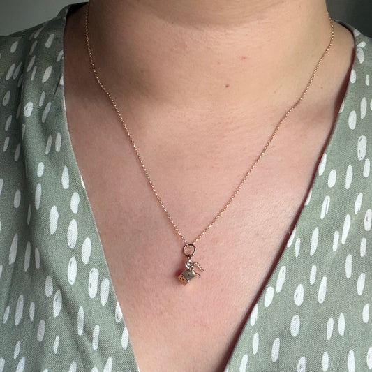 Vintage 9ct Gold Dainty Lucky Horseshoe & Dice Charm