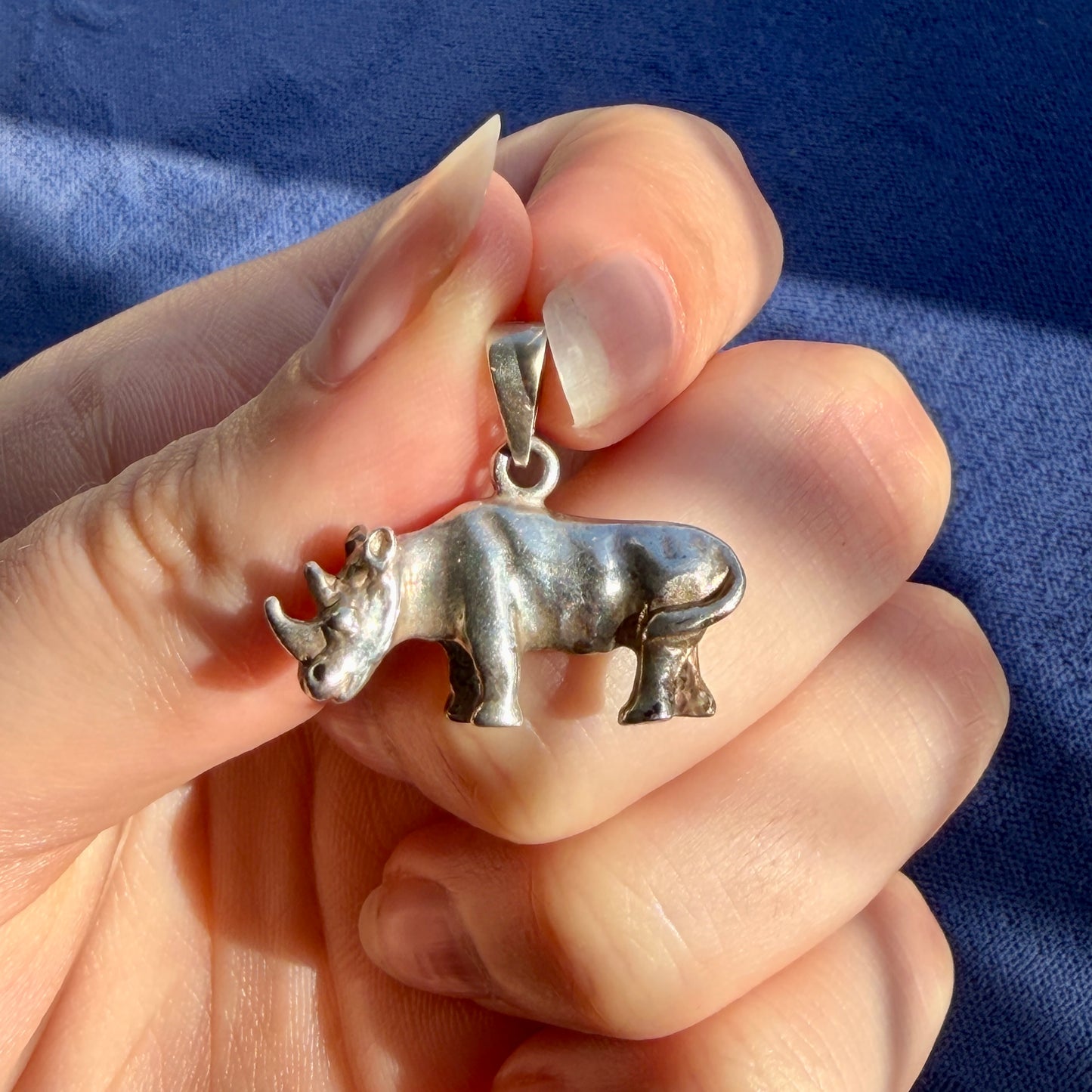 Solid '925' Rhinoceros Pendant