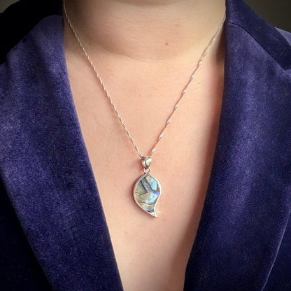 Silver Abalone Shell Inset Pendant