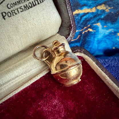 Vintage 9ct Gold Hollow Jug Charm