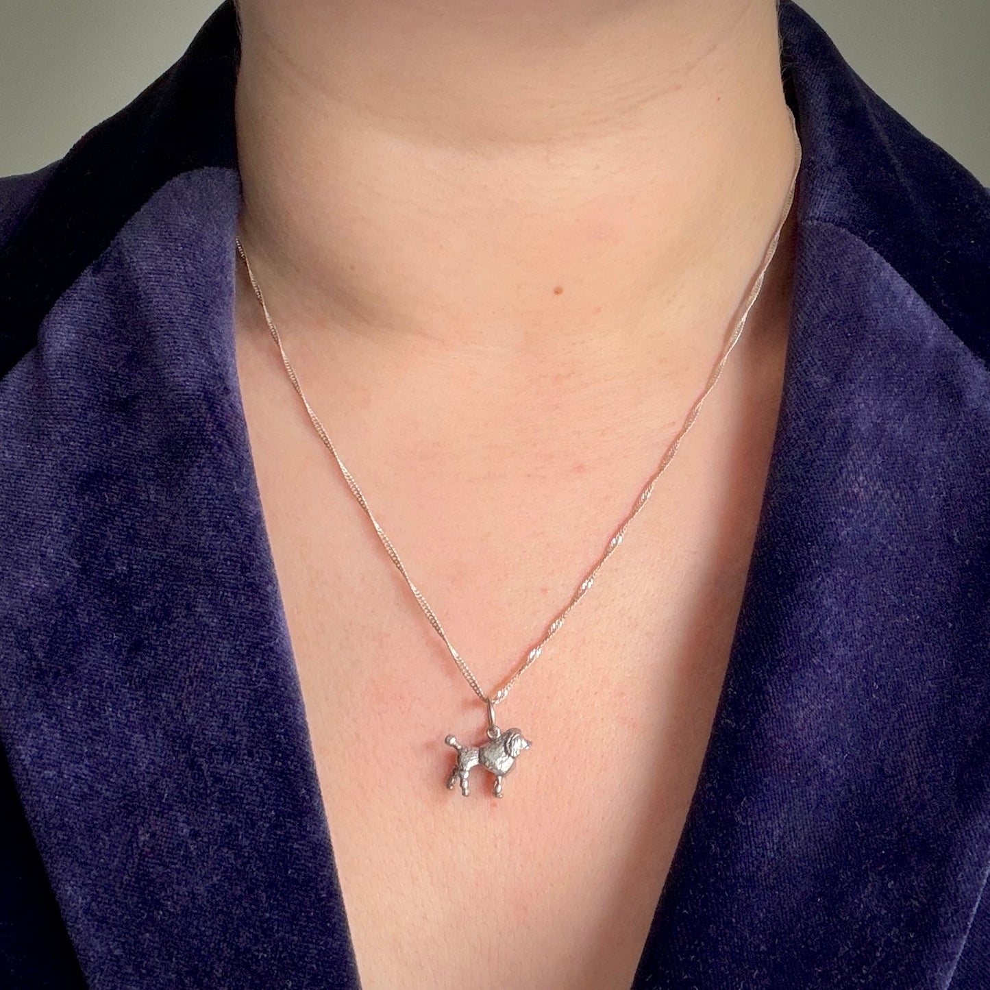 Vintage Silver Poodle Charm