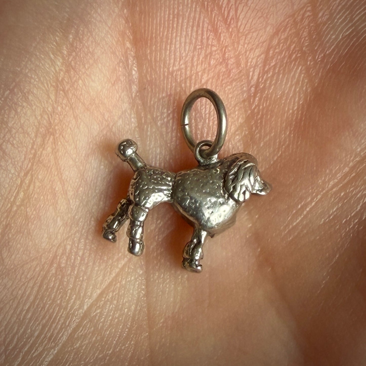 Vintage Silver Poodle Charm