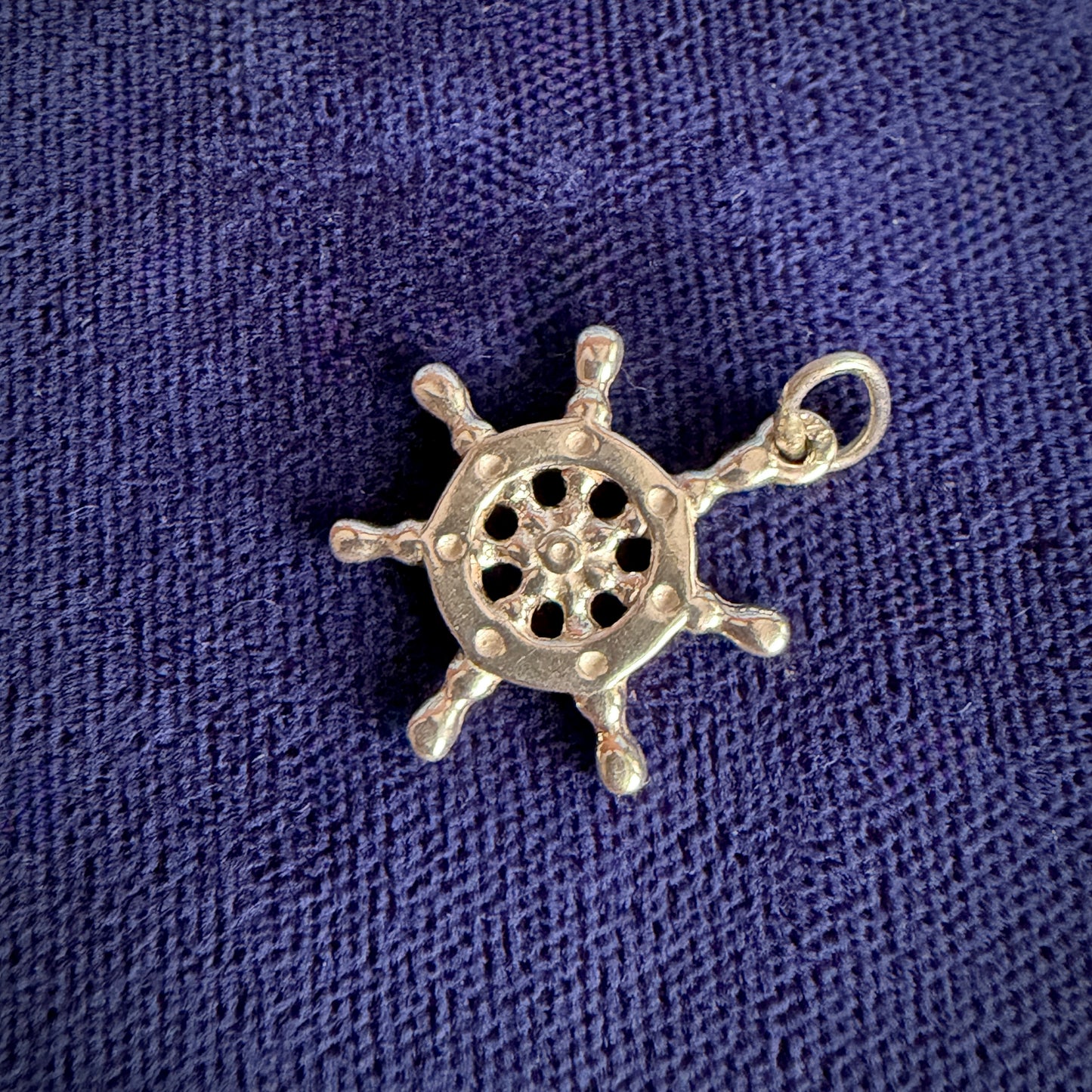 Vintage Silver Ship's Wheel Charm