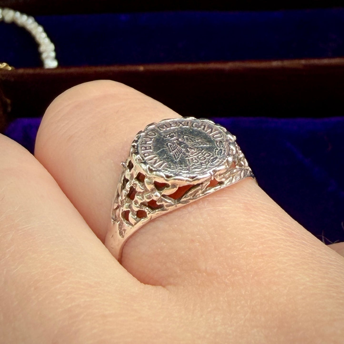 'Imperio Mexicano' Souvenir Coin Signet Style Ring