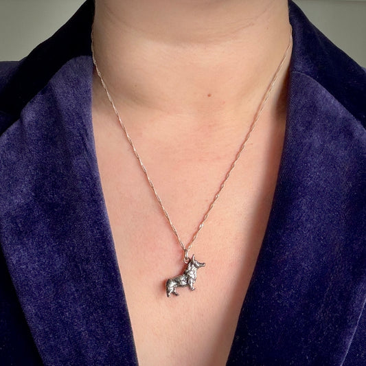 Vintage Solid Silver Corgi Charm