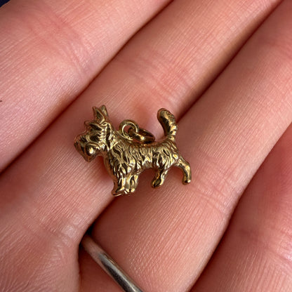 Vintage 9ct Gold Terrier Dog Charm