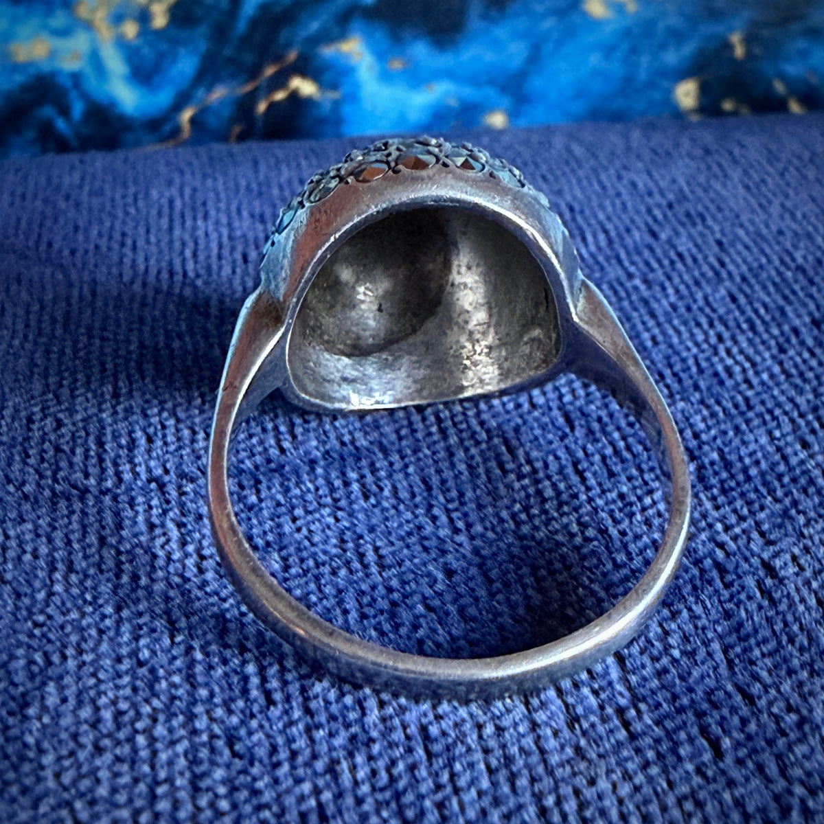 Silver & Marcasite Dome Style Cocktail Ring