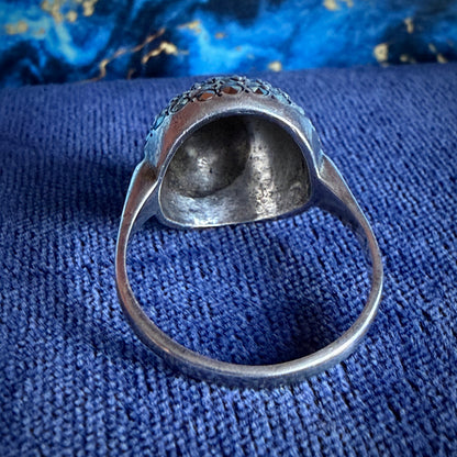 Silver & Marcasite Dome Style Cocktail Ring