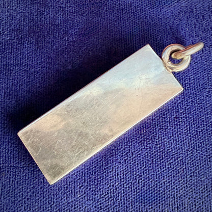 Chunky Vintage 1977 Hallmarked Silver Ingot Pendant