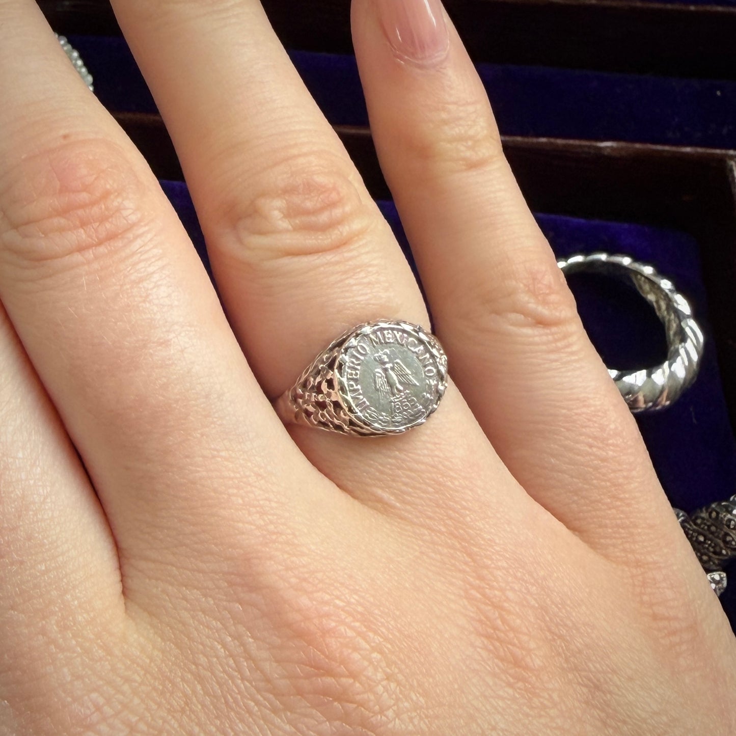 'Imperio Mexicano' Souvenir Coin Signet Style Ring