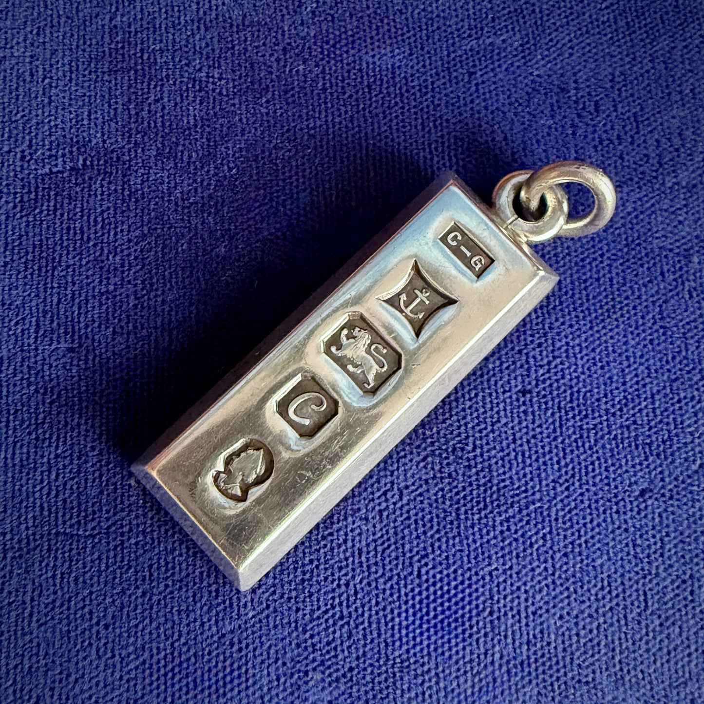 Chunky Vintage 1977 Hallmarked Silver Ingot Pendant