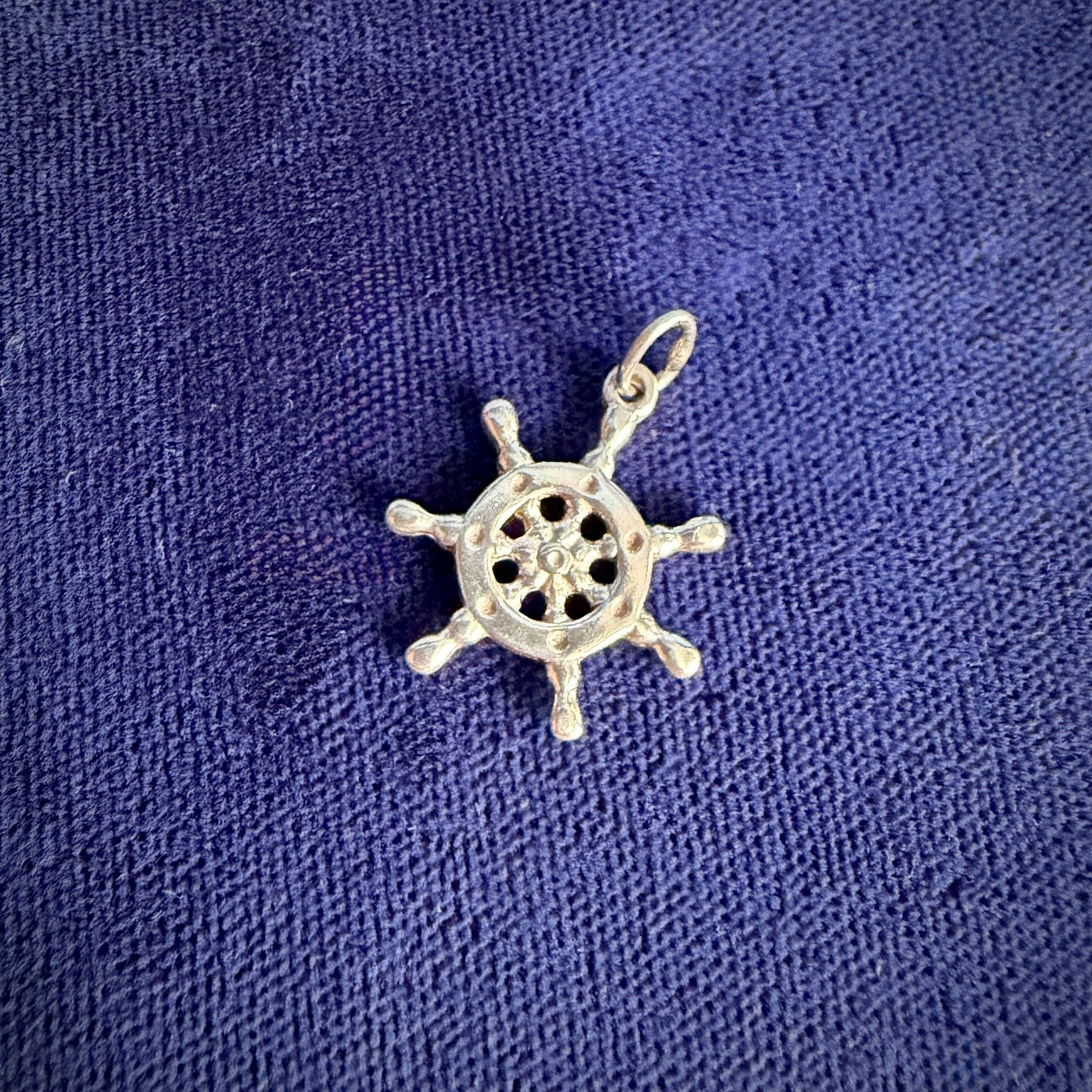 Vintage Silver Ship's Wheel Charm