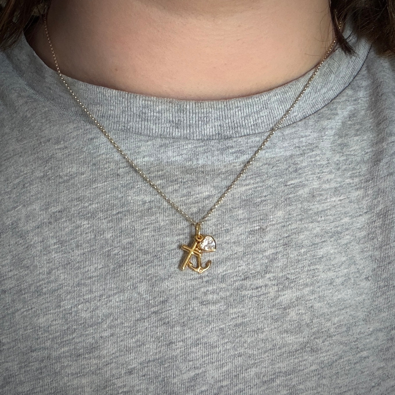 Vintage 9ct Gold Faith, Hope & Charity Charm