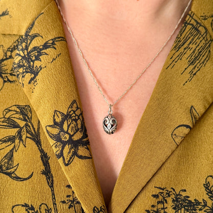 Vintage Filigree Egg Charm Pendant