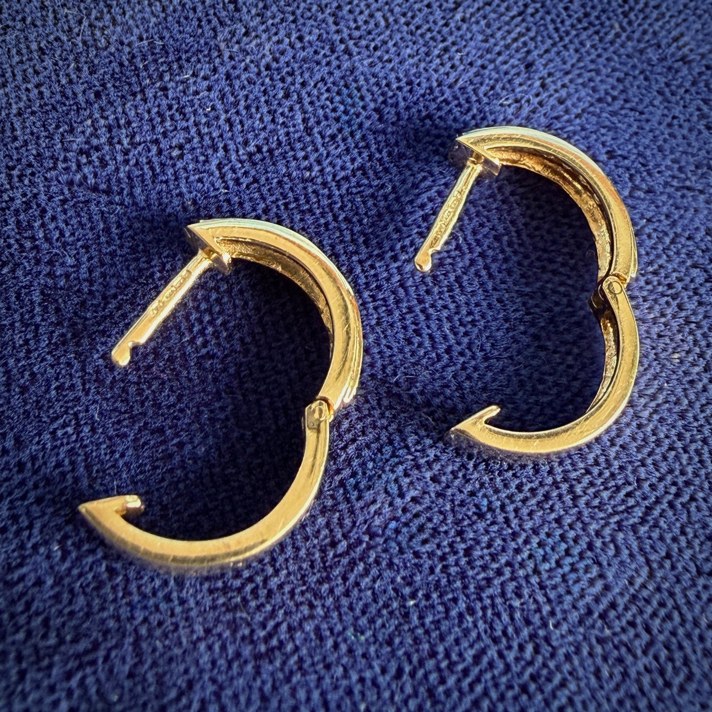 9ct Gold Diamond Pavé Set Hinged Huggy Earrings