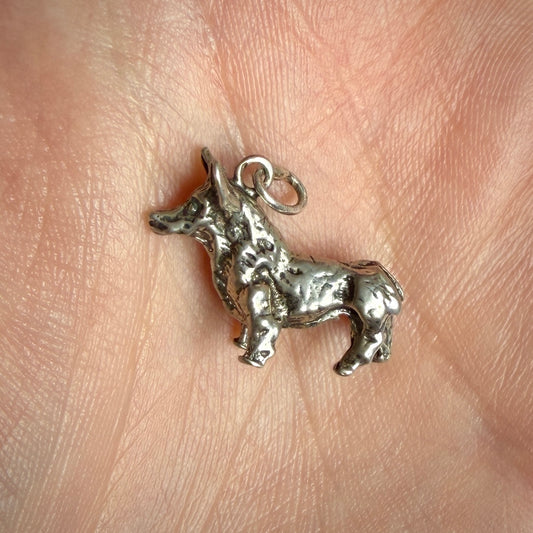 Vintage Solid Silver Corgi Charm