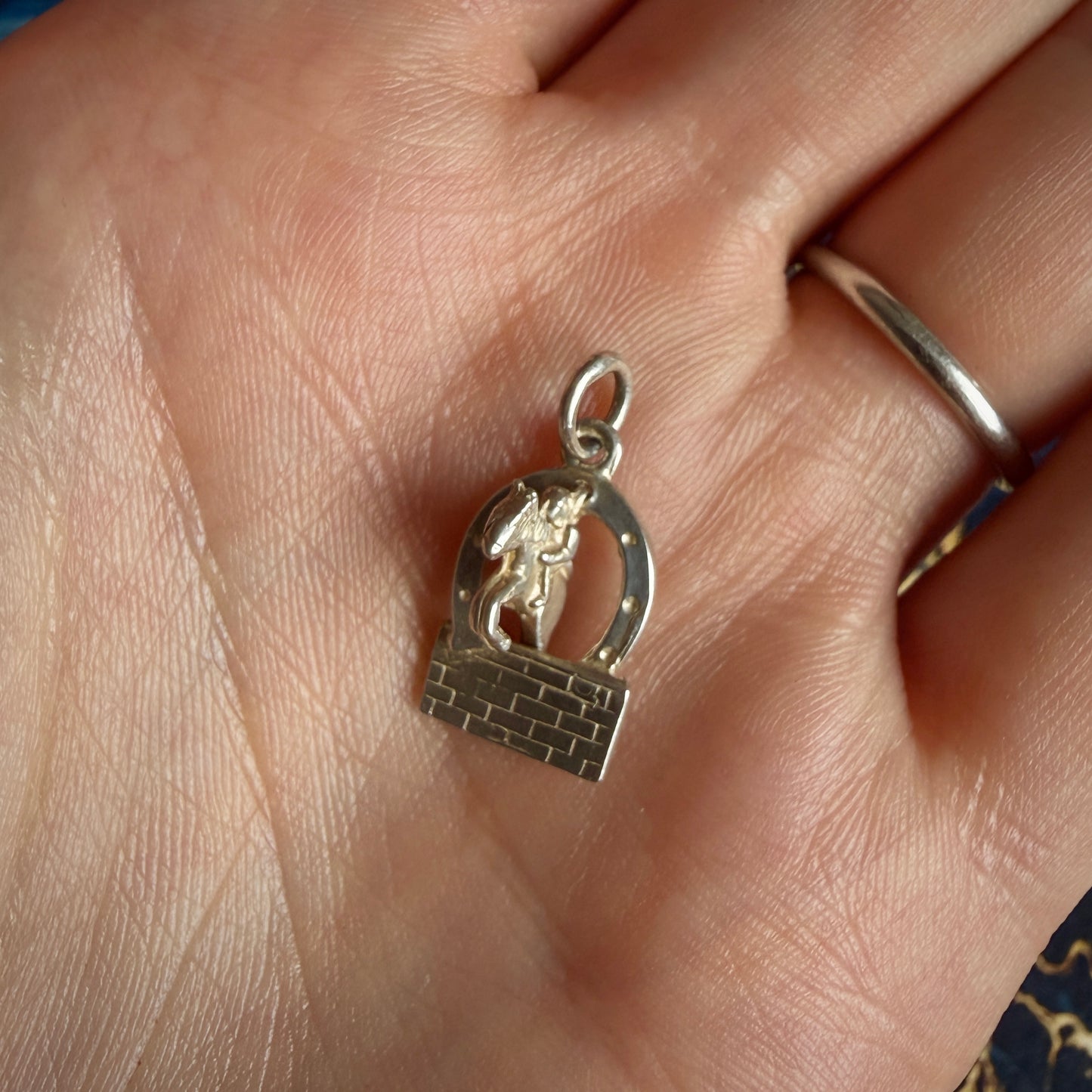 Vintage Silver Articulated Showjumping Horse Charm
