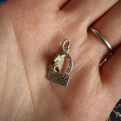 Vintage Silver Articulated Showjumping Horse Charm