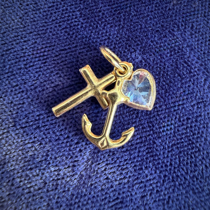 Vintage 9ct Gold Faith, Hope & Charity Charm