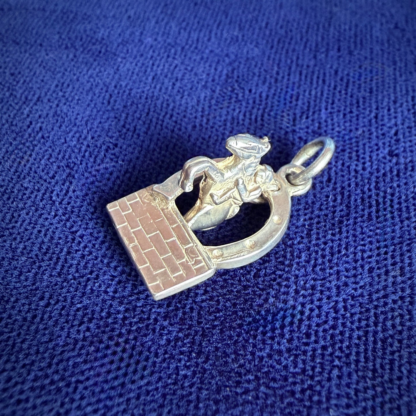 Vintage Silver Articulated Showjumping Horse Charm