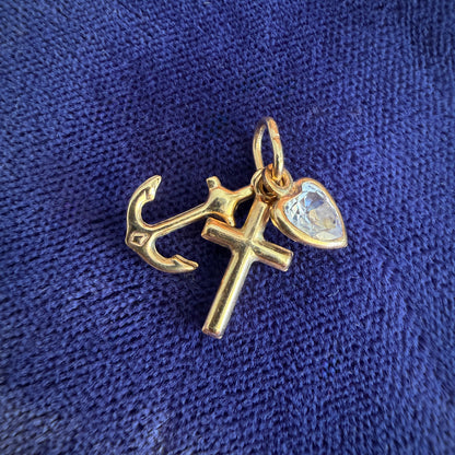 Vintage 9ct Gold Faith, Hope & Charity Charm
