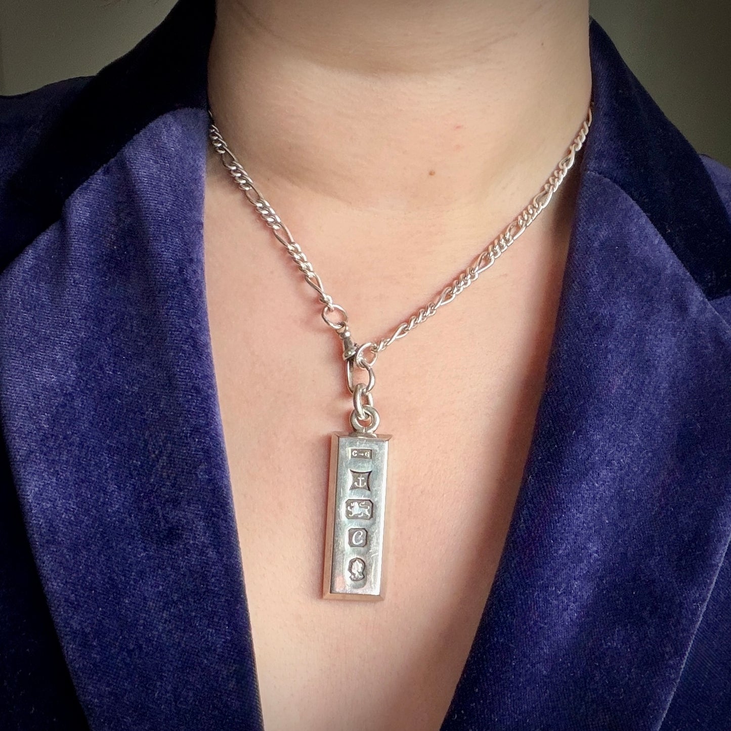Chunky Vintage 1977 Hallmarked Silver Ingot Pendant
