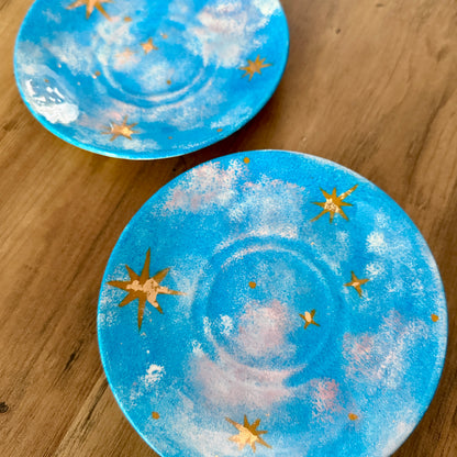 Hand-Painted Upcycled Trinket Dish - Unicorn Sky