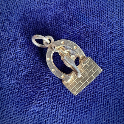 Vintage Silver Articulated Showjumping Horse Charm