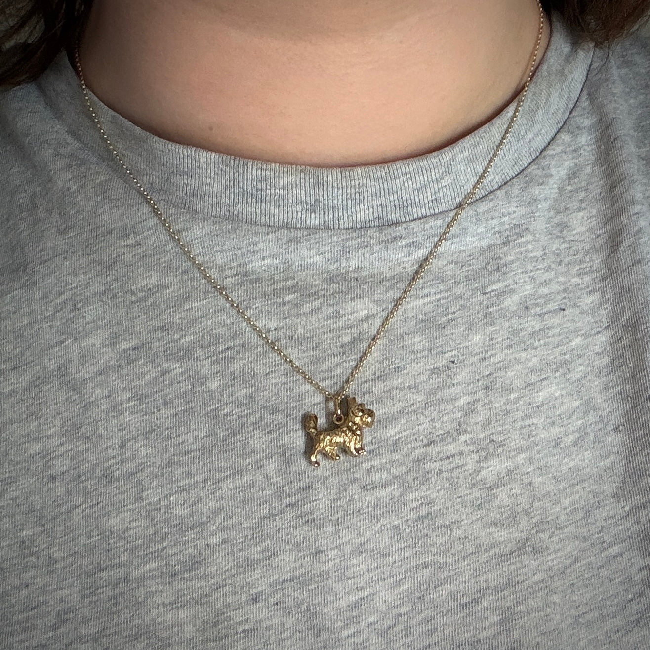 Vintage 9ct Gold Terrier Dog Charm
