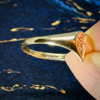 9ct Gold Dainty Heart Shape Signet Ring