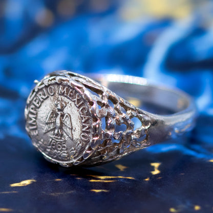 'Imperio Mexicano' Souvenir Coin Signet Style Ring