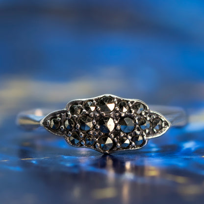 Art Deco Style Marcasite Cluster Ring
