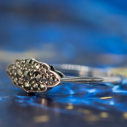 Art Deco Style Marcasite Cluster Ring