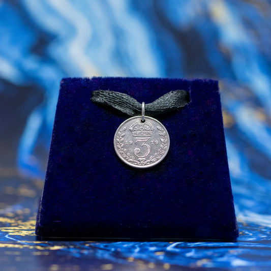 1919 King George V Silver Threepence Charm Pendant