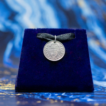 1921 King George V Silver Threepence Charm Pendant