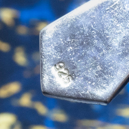 Art Deco Style Blue Mother of Pearl & Marcasite Drop Earrings