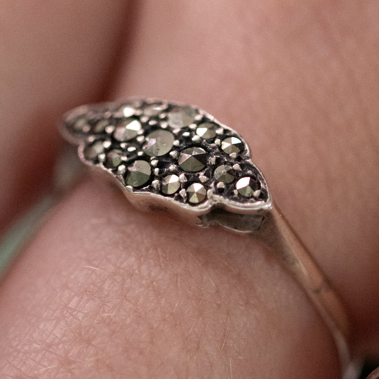 Art Deco Style Marcasite Cluster Ring