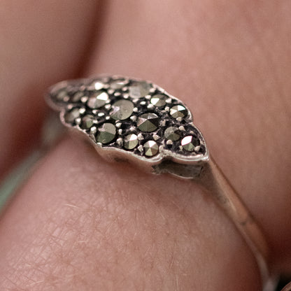 Art Deco Style Marcasite Cluster Ring