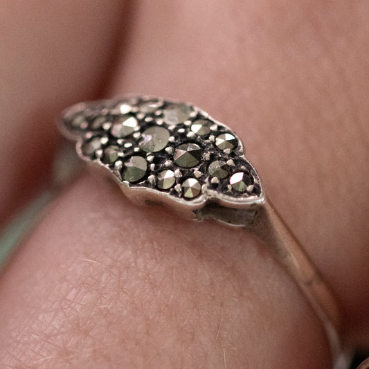 Art Deco Style Marcasite Cluster Ring