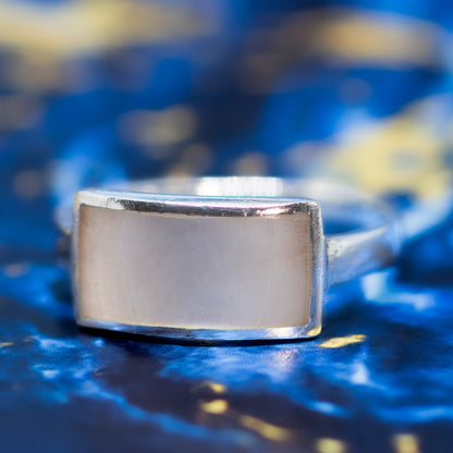 Mother of Pearl Rectangular Panel Ring