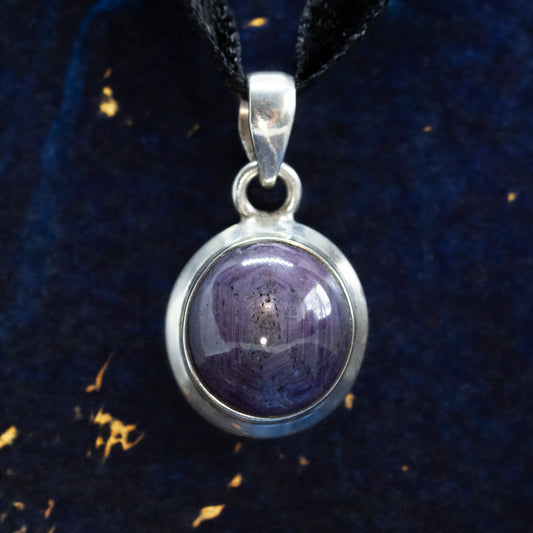 Cabochon Amethyst Collet Set Pendant