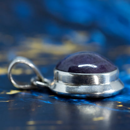 Cabochon Amethyst Collet Set Pendant