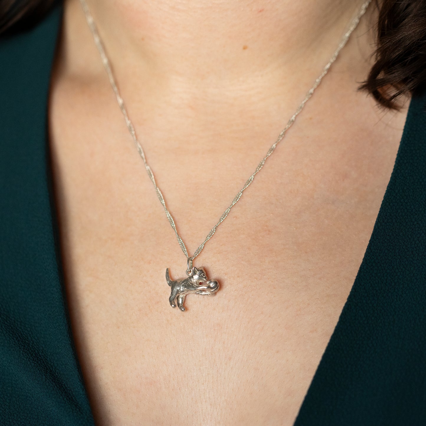 Vintage Kitten Charm Pendant