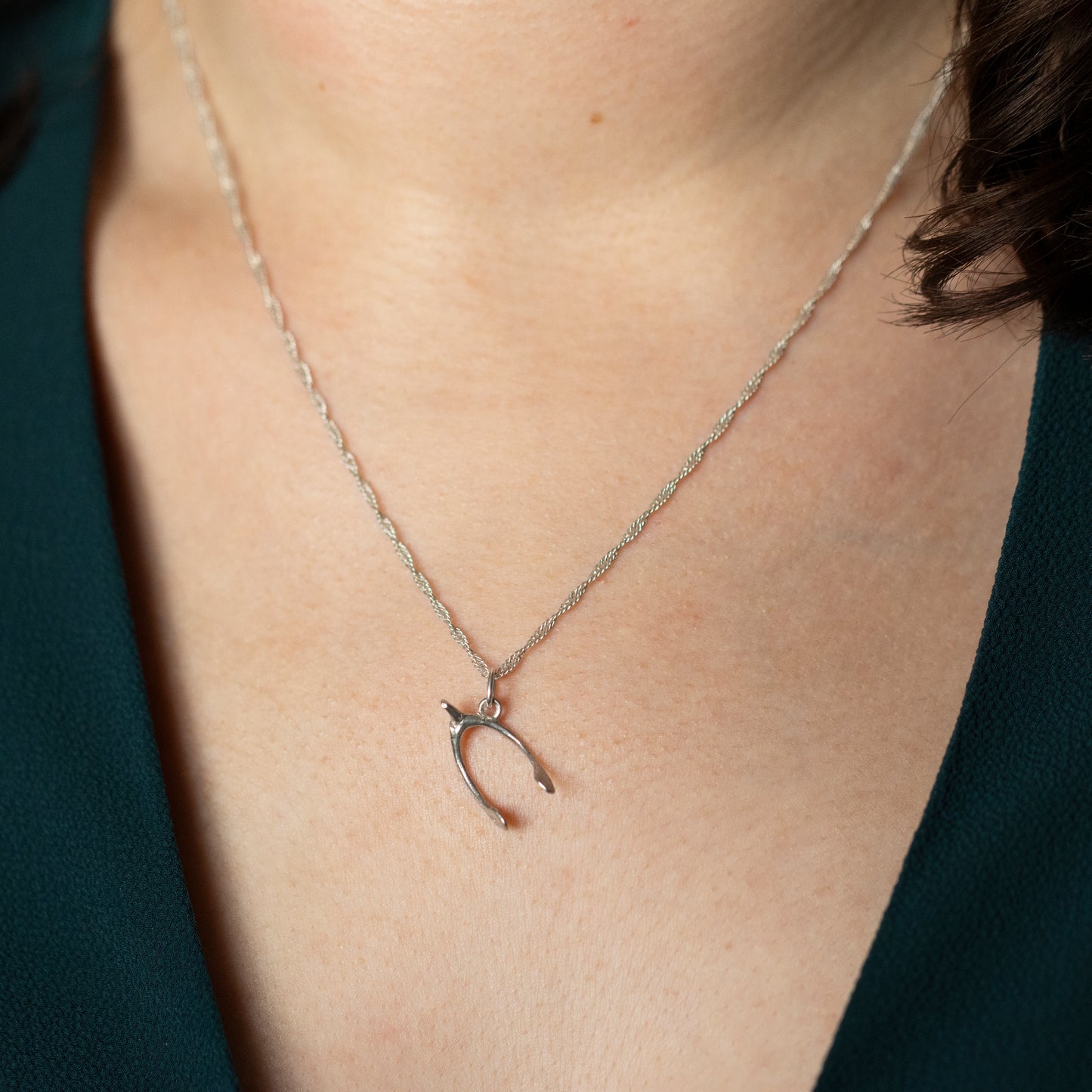 Vintage Lucky Wishbone Charm Pendant