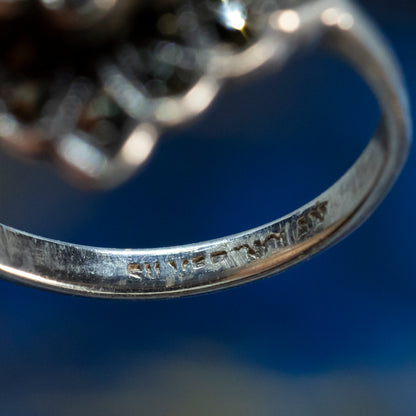 Art Deco Style Marcasite Cocktail Ring