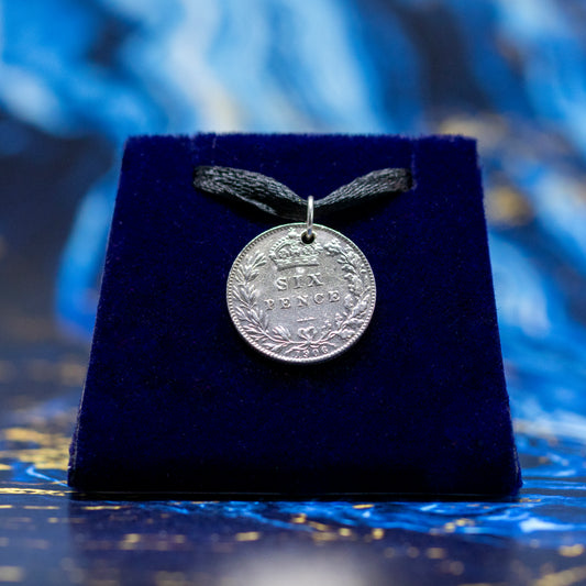 1906 King Edward VII Silver Sixpence Charm Pendant