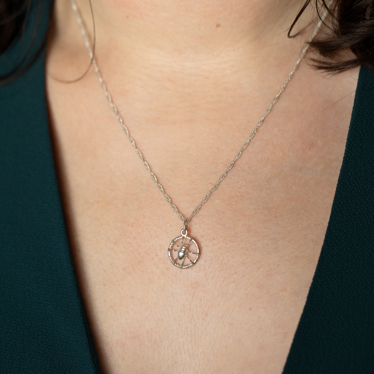 Vintage Spiderweb Charm Pendant